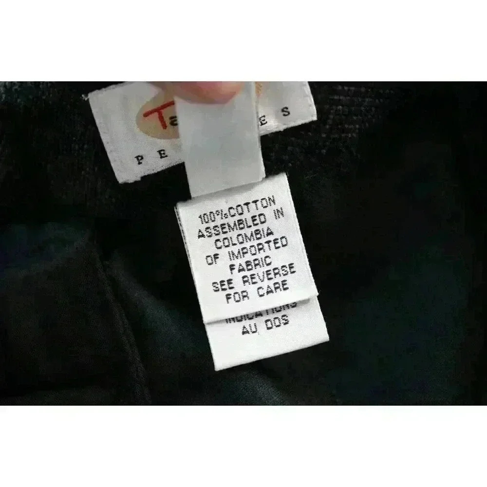 Talbots Velvet Chino Pants Size 8 Chevron Black Cotton Pleated Business Casual - Picture 12 of 12